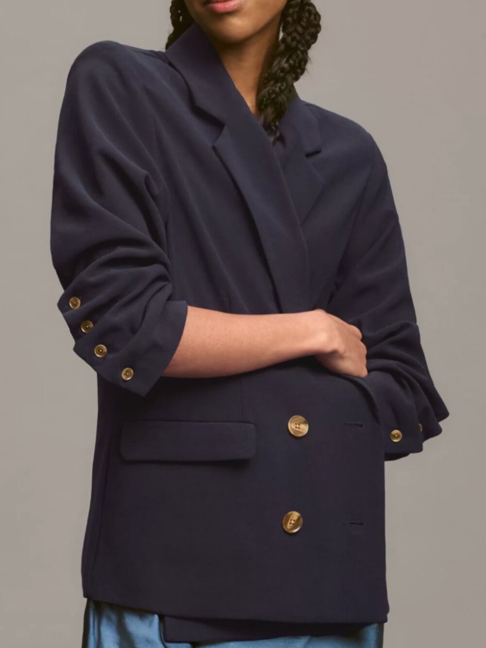 Anthropologie Cinched-Sleeve Blazer